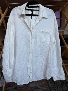 AE Long Sleeve Tie-Back Button Up Shirt